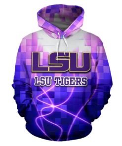Lsu Tigers Lighting 3D All Over Print Zip Hoodie Gifts For Ncaa Fans