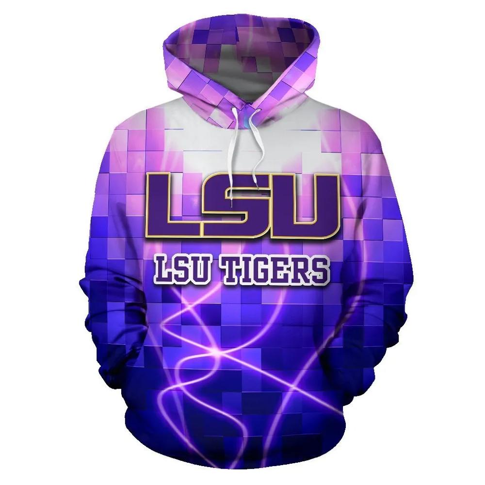 Lsu Tigers Lighting 3D All Over Print Zip Hoodie Gifts For Ncaa Fans