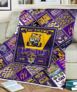 LSU Tigers Sherpa Fleece Blanket Gifts for NCAA Fans