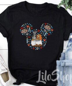 Lady And The Tramp Disney Shirt, Disney Couple Shirt, Honeymoon Shirt, Matching Disney Shirt, Anniversary Gifts, Valentine Gift, Disney Dogs Gift Adult Kid Toddler Tee