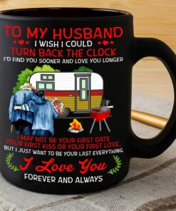 Lafine Personalized To My Husband Mug, Camping Old Couple I Wish I Could Turn Back The Clock Mug, To Husband From Wife Valentines Day Birthday Gifts For Men Women Ceramic Coffee Mug