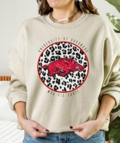 Leopard Arkansas Sweatshirt, Razorback Sweatshirt Cheetah, University of Arkansas Crewneck, Womens Arkansas Sweater, Woo Pig Sooie Shirt, Hoodie