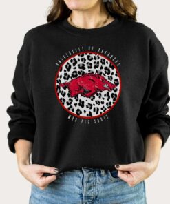 Leopard Arkansas Sweatshirt, Razorback Sweatshirt Cheetah, University of Arkansas Crewneck, Womens Arkansas Sweater, Woo Pig Sooie Shirt, Hoodie Full Size