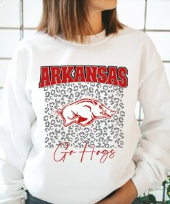 Leopard Go Hogs Sweatshirt, Cheetah Arkansas Sweatshirt, Arkansas Razorback Crewneck, University of Arkansas Razorbacks Pullover, Woo Pig Hoodie, Shirt