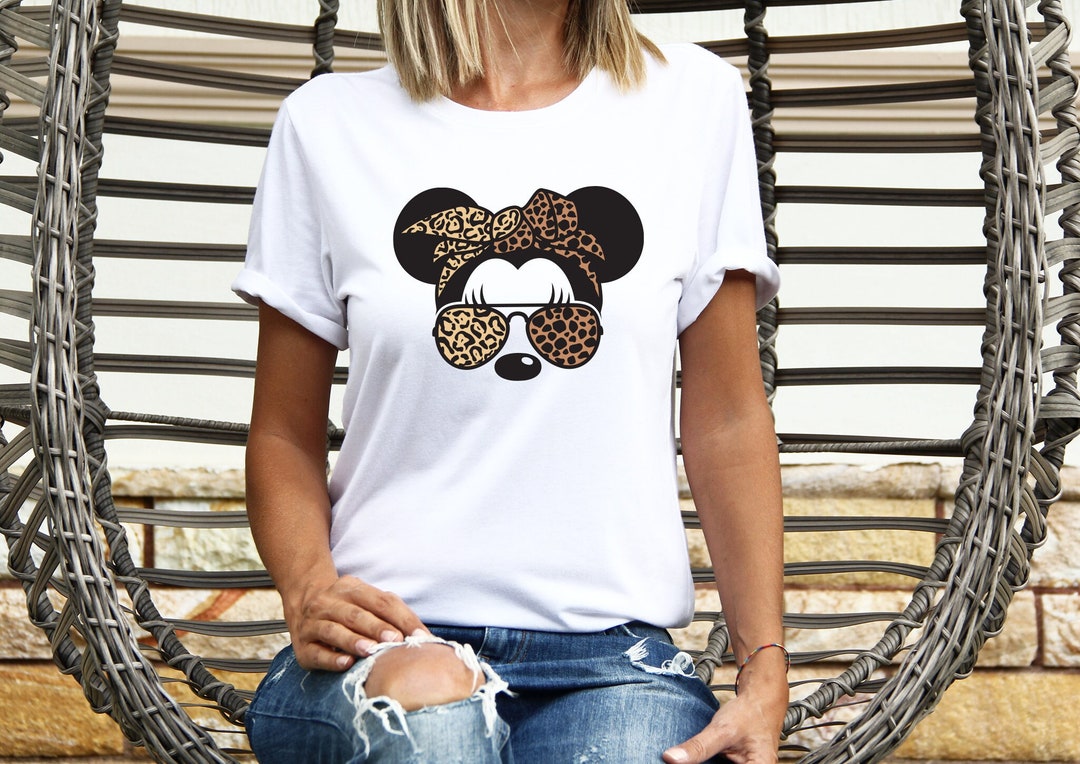 Leopard Minnie Head Shirt, Leopard Mickey Shirt, Animal Print Shirt, Safari Mouse, Leopard Shirt, Disney Minnie Shirt, Disney Mickey Shirt Gift Adult Kid Toddler Tee