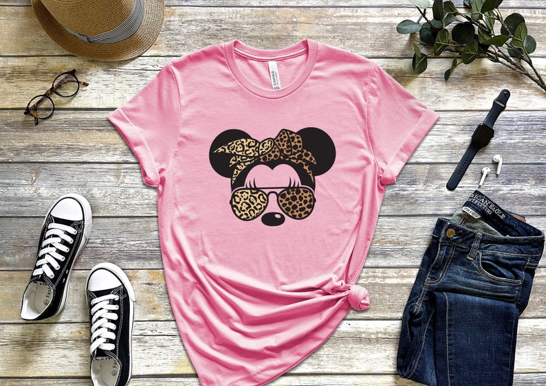 Leopard Minnie Head Shirt, Leopard Mickey Shirt, Animal Print Shirt, Safari Mouse, Leopard Shirt, Disney Minnie Shirt, Disney Mickey Shirt Gift Adult Kid Toddler Tee
