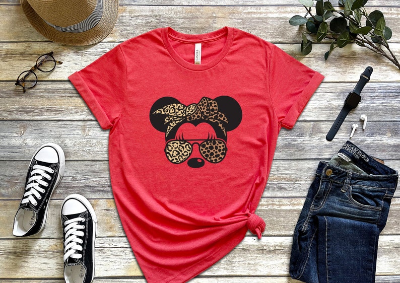 Leopard Minnie Head Shirt, Leopard Mickey Shirt, Animal Print Shirt, Safari Mouse, Leopard Shirt, Disney Minnie Shirt, Disney Mickey Shirt Gift Adult Kid Toddler Tee