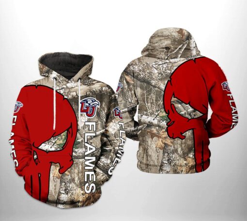 Liberty Flames Ncaa Camo Veteran Hunting 3D All Over Print Hoodie, Zip-Up Hoodie