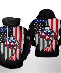 Liberty Flames Ncaa Us Flag 3D All Over Print Hoodie, Zip-Up Hoodie