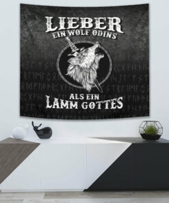 Lieber Ein Wolf Odins Als Ein Lamm Gottes Tapestry for Wall Décor