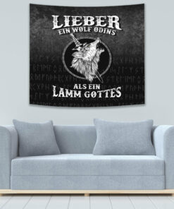 Lieber Ein Wolf Odins Als Ein Lamm Gottes Tapestry for Wall Décor