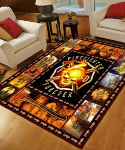 Life of A Firefighter Firefighter forever Rugs, Firefighter Area Rug, Fireman Carpet Gifts for Dad, Son, Fireman, Firefighter Lovers