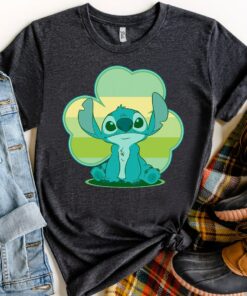 Lilo and Stitch St. Patrick's Day Stitch Irish Shamrock Clover T-shirt, Disney Happy Patrick's Day 2023 Tee, Disneyland Vacation Trip Gift Gift Adult Kid Toddler Tee
