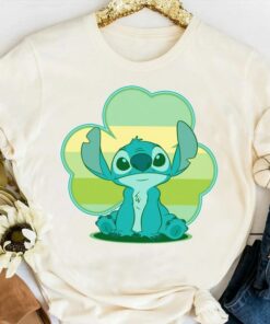 Lilo and Stitch St. Patrick's Day Stitch Irish Shamrock Clover T-shirt, Disney Happy Patrick's Day 2023 Tee, Disneyland Vacation Trip Gift Gift Adult Kid Toddler Tee
