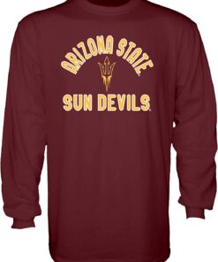 Long Sleeve T Shirt Team Color Icon, ASU Hoodie, Sweatshirt, Shirt Full Size Gifts for NCAA Fans