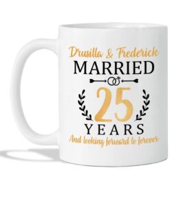 Looking Forward To Forever Mug, Couple Coffee Mug, Custom Couple Mugs, Personalized Couple Mug, Gift For Lover, Mr And Mrs Mug, Couple Gift For Her, Married Years Mug