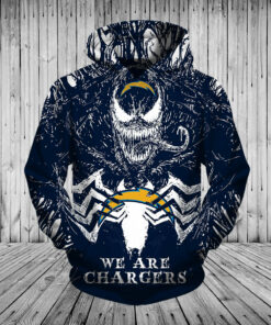 Los Angeles Chargers Hoodies 3D Venom Pullover Hoodies Gifts for Fans