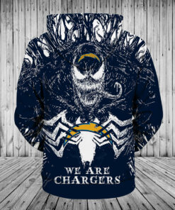 Los Angeles Chargers Hoodies 3D Venom Pullover Hoodies Gifts for Fans