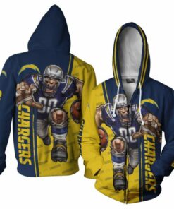Los Angeles Chargers Hoodies Mens Mascot 3D Ultra Cool Gifts for Fans