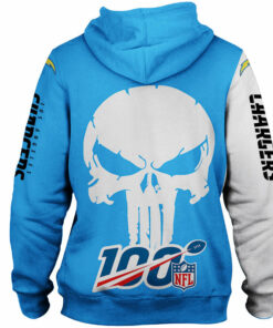 Los Angeles Chargers Hoodies Skull Printed Gifts for Fans