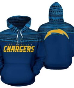 Los Angeles Chargers Ncaa Football Maori Tattoo Blue 3D All Over Print Hoodie, Zip-Up Hoodie