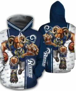 Los Angeles Rams Hoodies Mascot 3D Ultra Cool Gifts for Fans