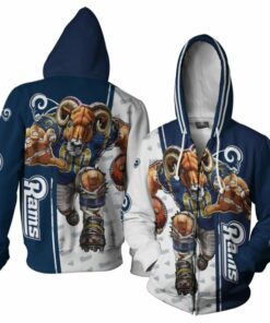 Los Angeles Rams Hoodies Mascot 3D Ultra Cool Gifts for Fans