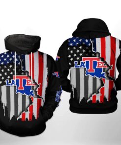 Louisiana Tech Bulldogs Ncaa Us Flag 3D All Over Print Hoodie, Zip-Up Hoodie