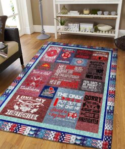 Love My Firefighter Rugs, Firefighter Area Rug, Fireman Carpet Gifts for Dad, Son, Fireman, Firefighter Lovers