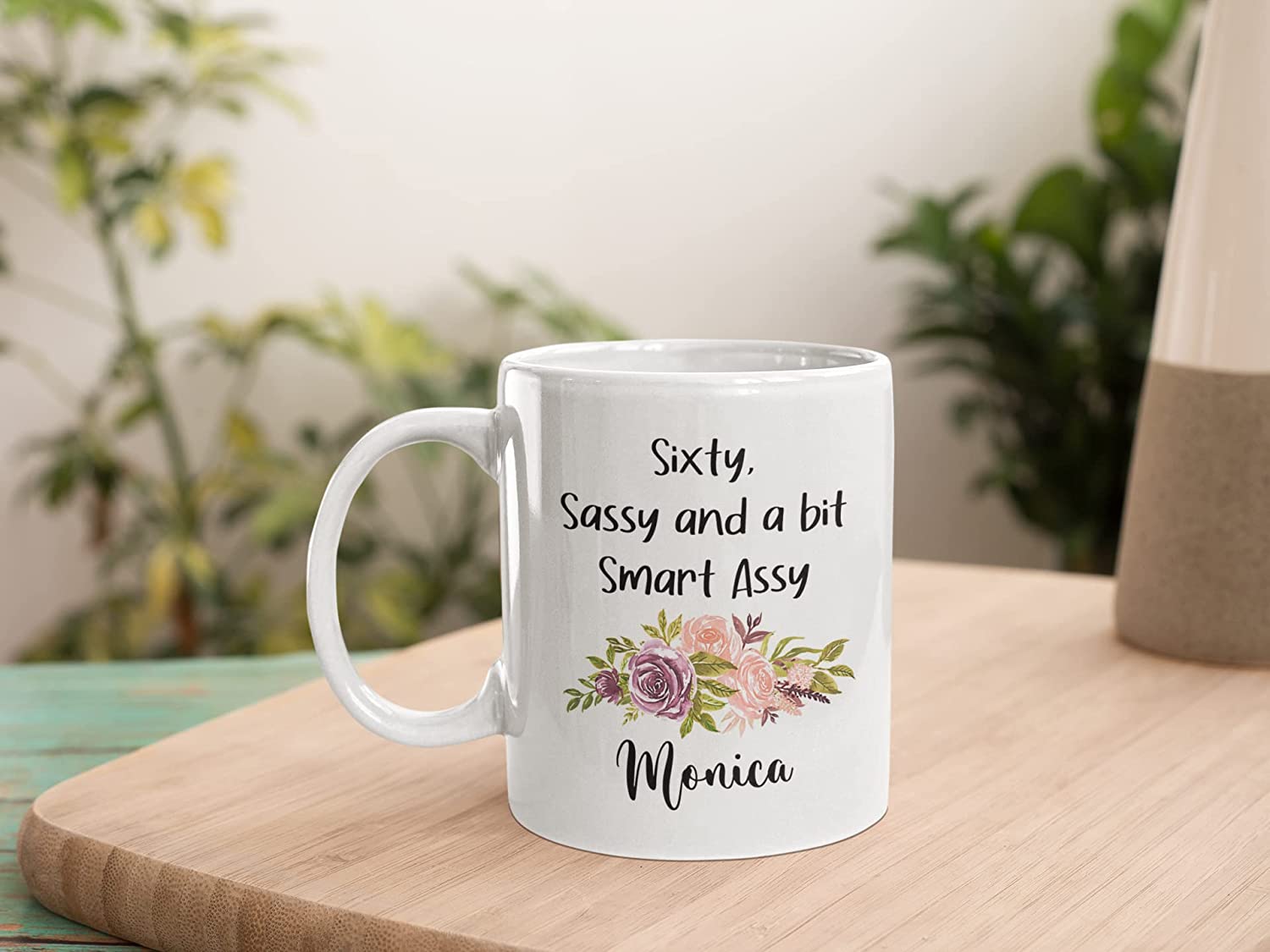 Love Sunshine Sixty Sassy And A Bit Smart Assy Coffee Mug, Funny Personalized 60th Birthday Mug, 60th Birthday Gifts For Woman, Happy Birthday, Birthday Gifts For Bestie Friend Wife