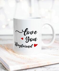 Love You Boyfriend Coffee Mug, Gifts Ideas For Boyfriend Gifts From Girlfriend On Birthday Valentines Day Anniversary Christmas White Ceramic