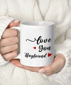 Love You Boyfriend Coffee Mug, Gifts Ideas For Boyfriend Gifts From Girlfriend On Birthday Valentines Day Anniversary Christmas White Ceramic