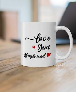 Love You Boyfriend Coffee Mug, Gifts Ideas For Boyfriend Gifts From Girlfriend On Birthday Valentines Day Anniversary Christmas White Ceramic