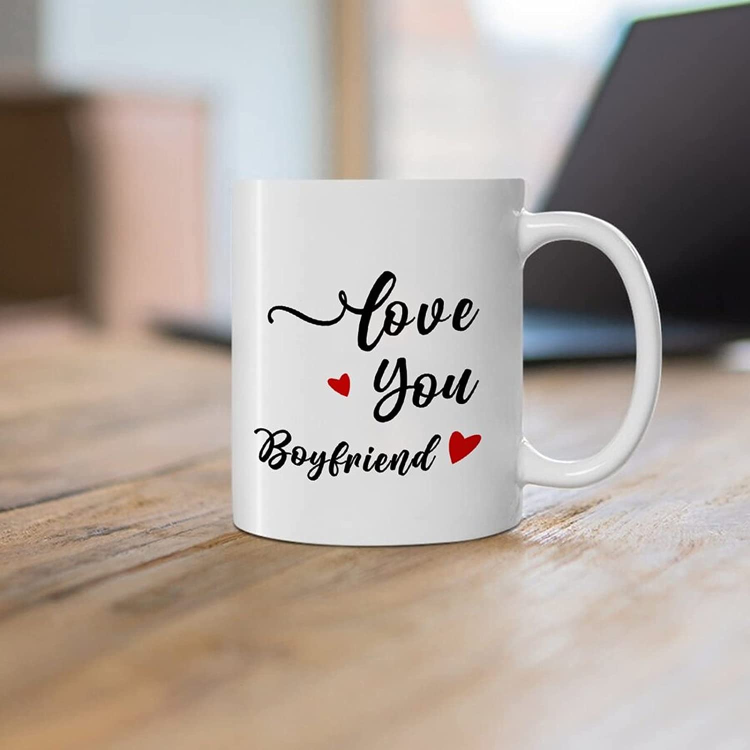 Love You Boyfriend Coffee Mug, Gifts Ideas For Boyfriend Gifts From Girlfriend On Birthday Valentines Day Anniversary Christmas White Ceramic