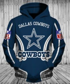 Low Price Dallas Cowboys Hoodie 3D Helmet With Zipper Gifts for Fans