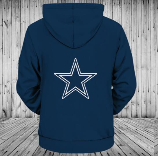 Low Price Dallas Cowboys Hoodie 3D Helmet With Zipper Gifts for Fans