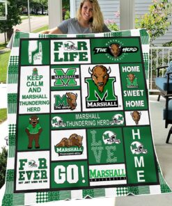 Marshall Thundering Herd Sherpa Fleece Blanket Gifts for NCAA Fans