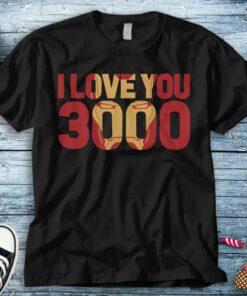 Marvel Avengers Endgame Iron Man I Love You 3000 Text Fill Unisex Adult T-shirt Kid Shirt Long Sleeve Hoodie Sweatshirt Women's Tank