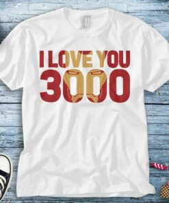 Marvel Avengers Endgame Iron Man I Love You 3000 Text Fill Unisex Adult T-shirt Kid Shirt Long Sleeve Hoodie Sweatshirt Women's Tank