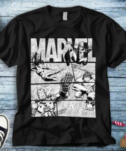 Marvel Avengers Retro Comic Graphic T-Shirt Unisex Tee Adult T-shirt Kid Shirt Long Sleeve Hoodie Sweatshirt Women's Tank