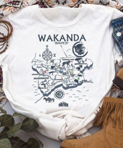 Marvel Black Panther 2 Kingdom of Wakanda Forever Map Graphic Shirt, T'challa Unisex T-shirt Family Birthday Gift Adult Kid Toddler Tee