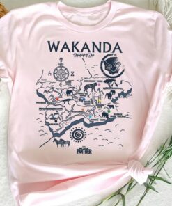 Marvel Black Panther 2 Kingdom of Wakanda Forever Map Graphic Shirt, T'challa Unisex T-shirt Family Birthday Gift Adult Kid Toddler Tee