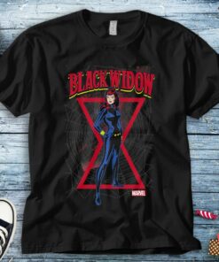 Marvel Black Widow Classic Retro Comic Stance Unisex Tee Adult T-shirt Kid Shirt Long Sleeve Hoodie Sweatshirt Woman's Tank