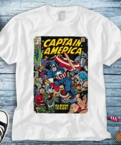 Marvel Captain America Avengers Comic Cover Graphic Unisex Tee Adult T-shirt Kid Shirt Long Sleeve Hoodie Sweatshirt