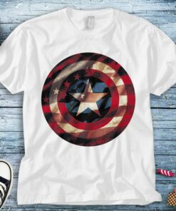Marvel Captain America Avengers Shield Flag T-Shirt Unisex Adult T-shirt Kid Shirt Long Sleeve Hoodie Sweatshirt Women's Tank