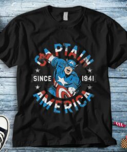 Marvel Captain America Avengers Since 1941 Graphic Unisex Tee Adult T-shirt Kid Shirt Long Sleeve Hoodie Sweatshirt Woman's Tank