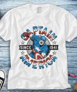 Marvel Captain America Avengers Since 1941 Graphic Unisex Tee Adult T-shirt Kid Shirt Long Sleeve Hoodie Sweatshirt Woman's Tank