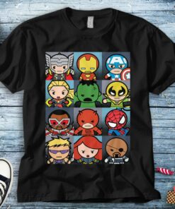 Marvel Heroes Boxed Up Kawaii Graphic T-Shirt Unisex Tee Adult T-shirt Kid Shirt Long Sleeve Hoodie Sweatshirt Women's Tank