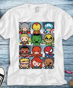Marvel Heroes Boxed Up Kawaii Graphic T-Shirt Unisex Tee Adult T-shirt Kid Shirt Long Sleeve Hoodie Sweatshirt Women's Tank