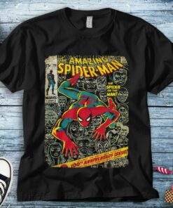 Marvel Spider-Man Comic Book Anniversary Graphic T-Shirt Unisex Tee Adult T-shirt Kid Shirt Long Sleeve Hoodie Sweatshirt Women's Tank